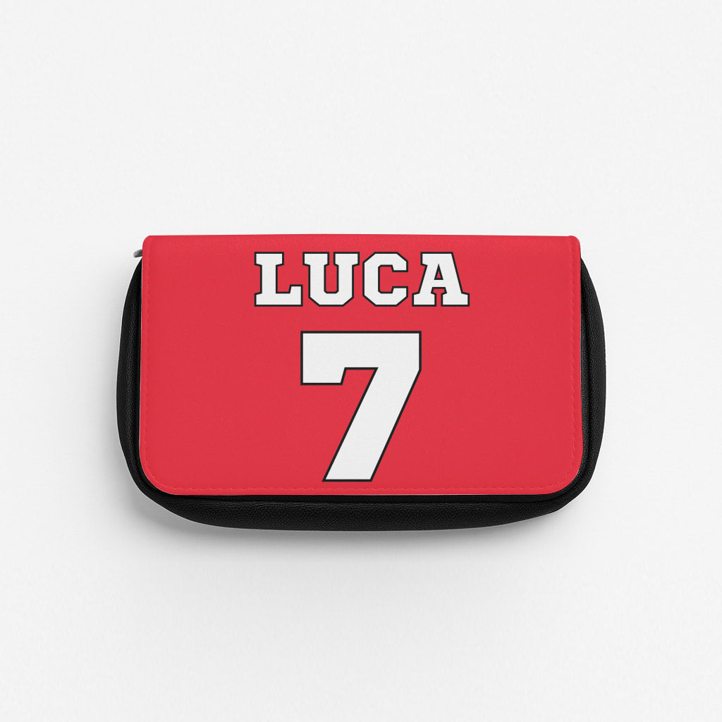 Red - Personalised Football   Pencil Case