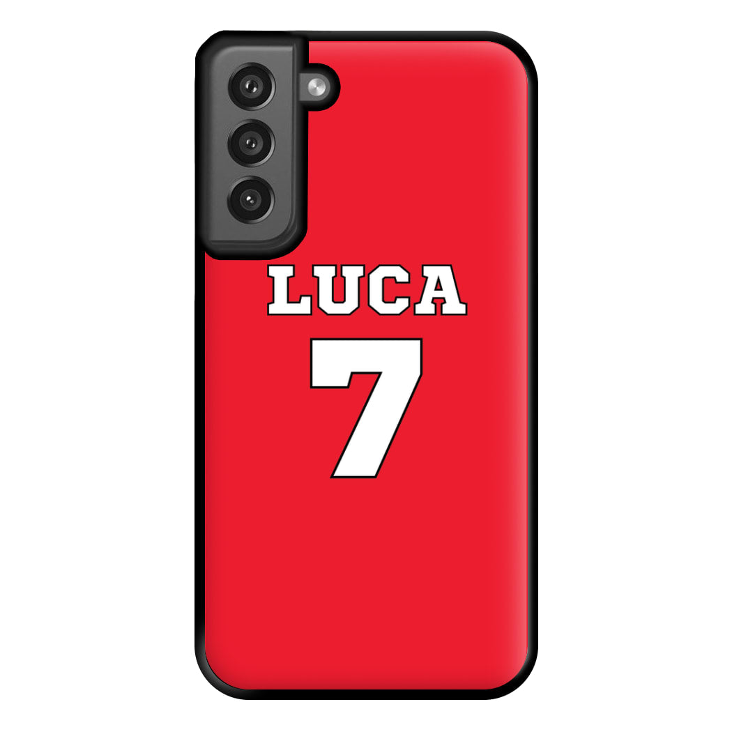 Red - Personalised Football Phone Case for Galaxy S21FE