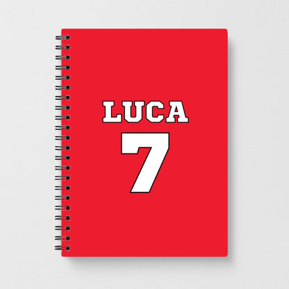 Red - Personalised Football   Notebook