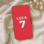 Red - Personalised Football Flip / Wallet Phone Case 5