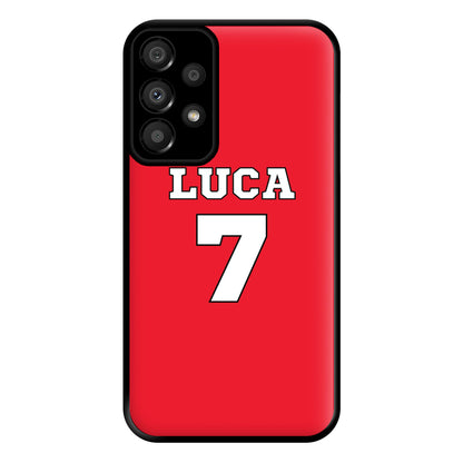 Red - Personalised Football Phone Case for Galaxy A33