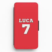 Red - Personalised Football Flip / Wallet Phone Case 1