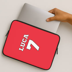 Red - Personalised Football   MacBook Case
