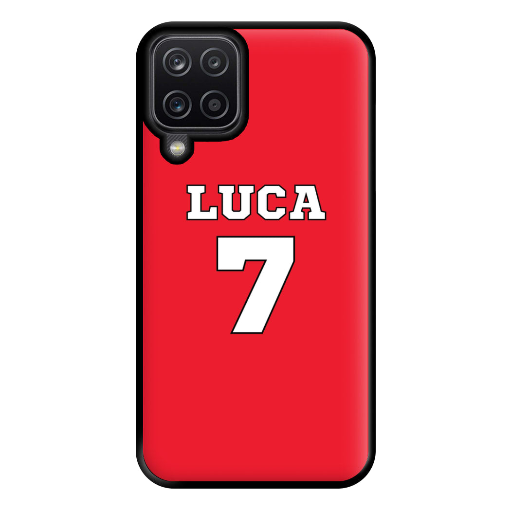 Red - Personalised Football Phone Case for Galaxy A12