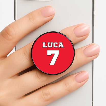 Red - Personalised Football   Phone Grip