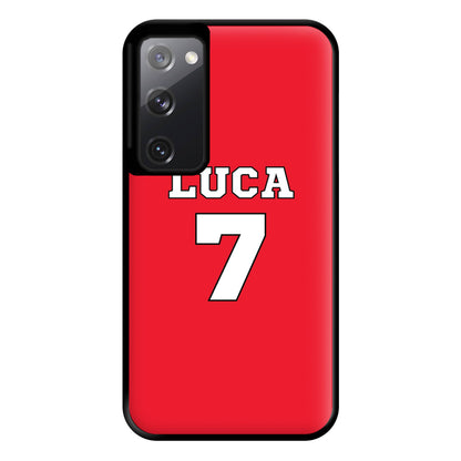 Red - Personalised Football Phone Case for Galaxy S20FE