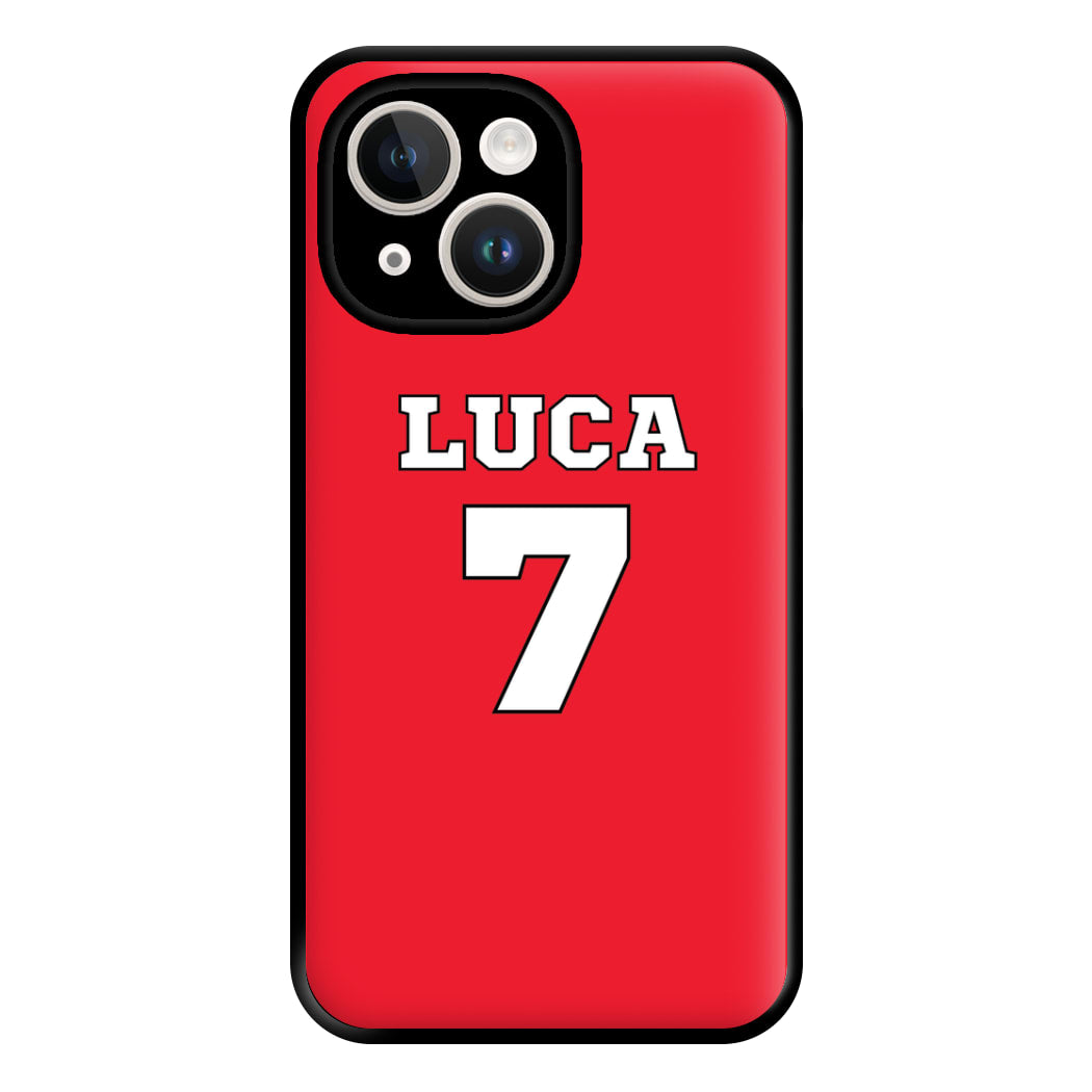 Red - Personalised Football Phone Case for iPhone 14 Plus