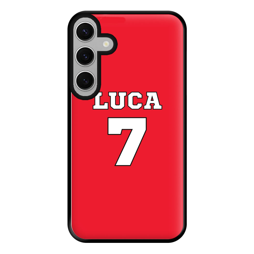 Red - Personalised Football Phone Case for Galaxy S24FE