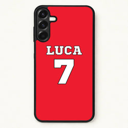 Red - Personalised Football Phone Case for Galaxy A57