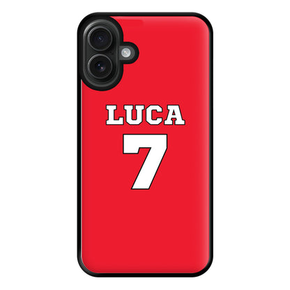 Red - Personalised Football Phone Case for iPhone 16 Plus