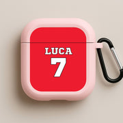 Red - Personalised Football   AirPods Case 4