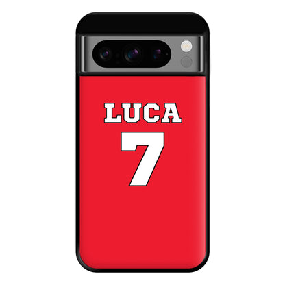 Red - Personalised Football Phone Case for Google Pixel 8 Pro