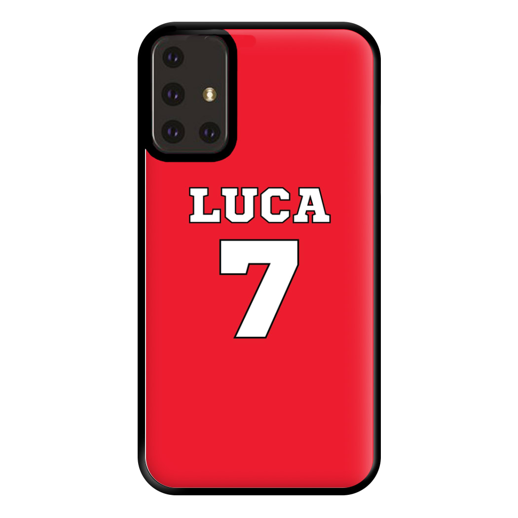 Red - Personalised Football Phone Case for Galaxy A71