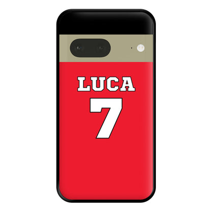 Red - Personalised Football Phone Case for Google Pixel 7a