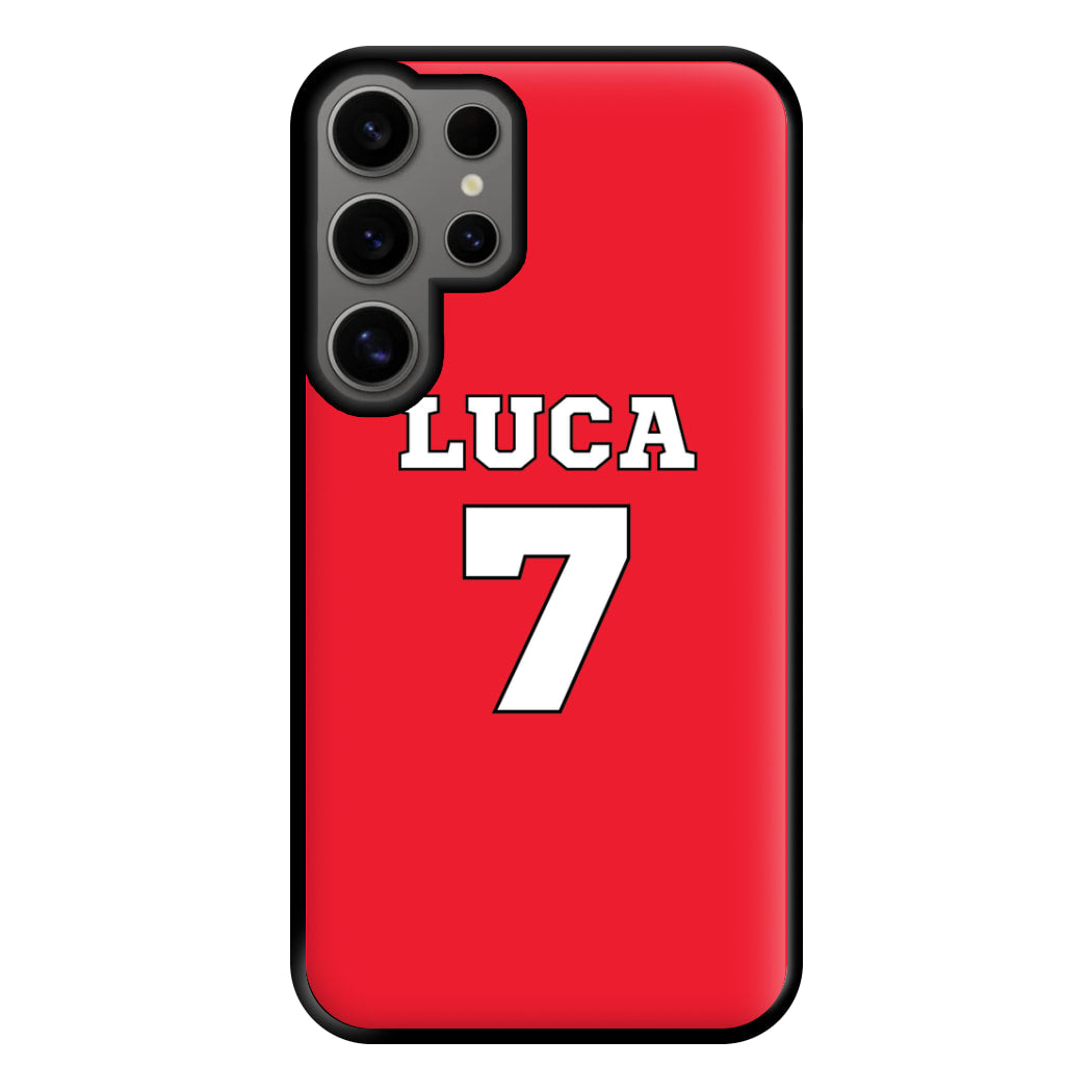 Red - Personalised Football Phone Case for Galaxy S24 Ultra