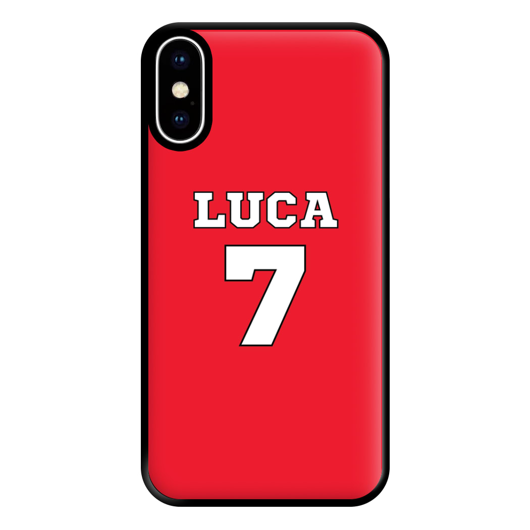 Red - Personalised Football Phone Case for iPhone XS Max