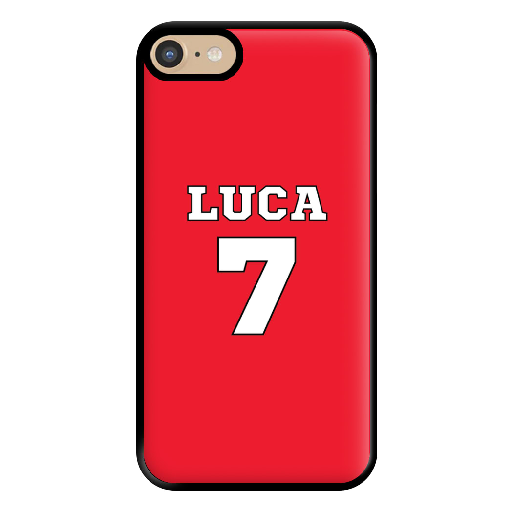 Red - Personalised Football Phone Case for iPhone 6 / 7 / 8 / SE