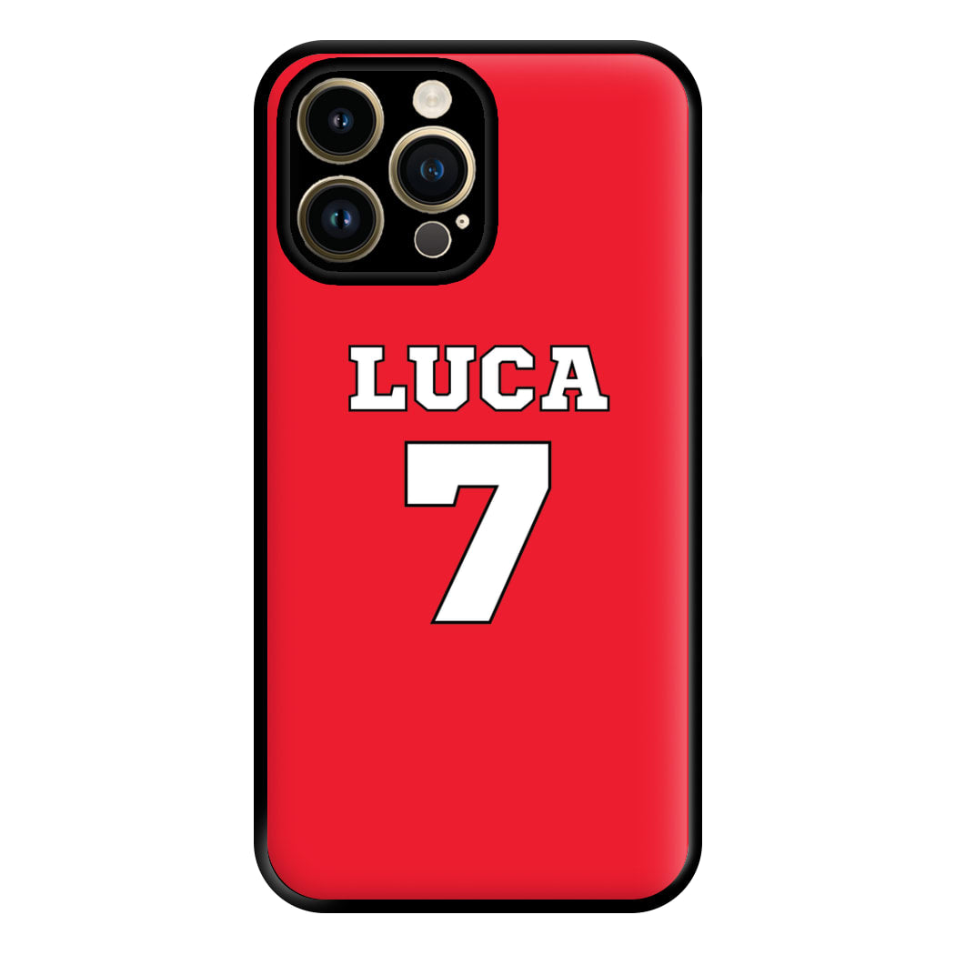 Red - Personalised Football Phone Case for iPhone 14 Pro Max