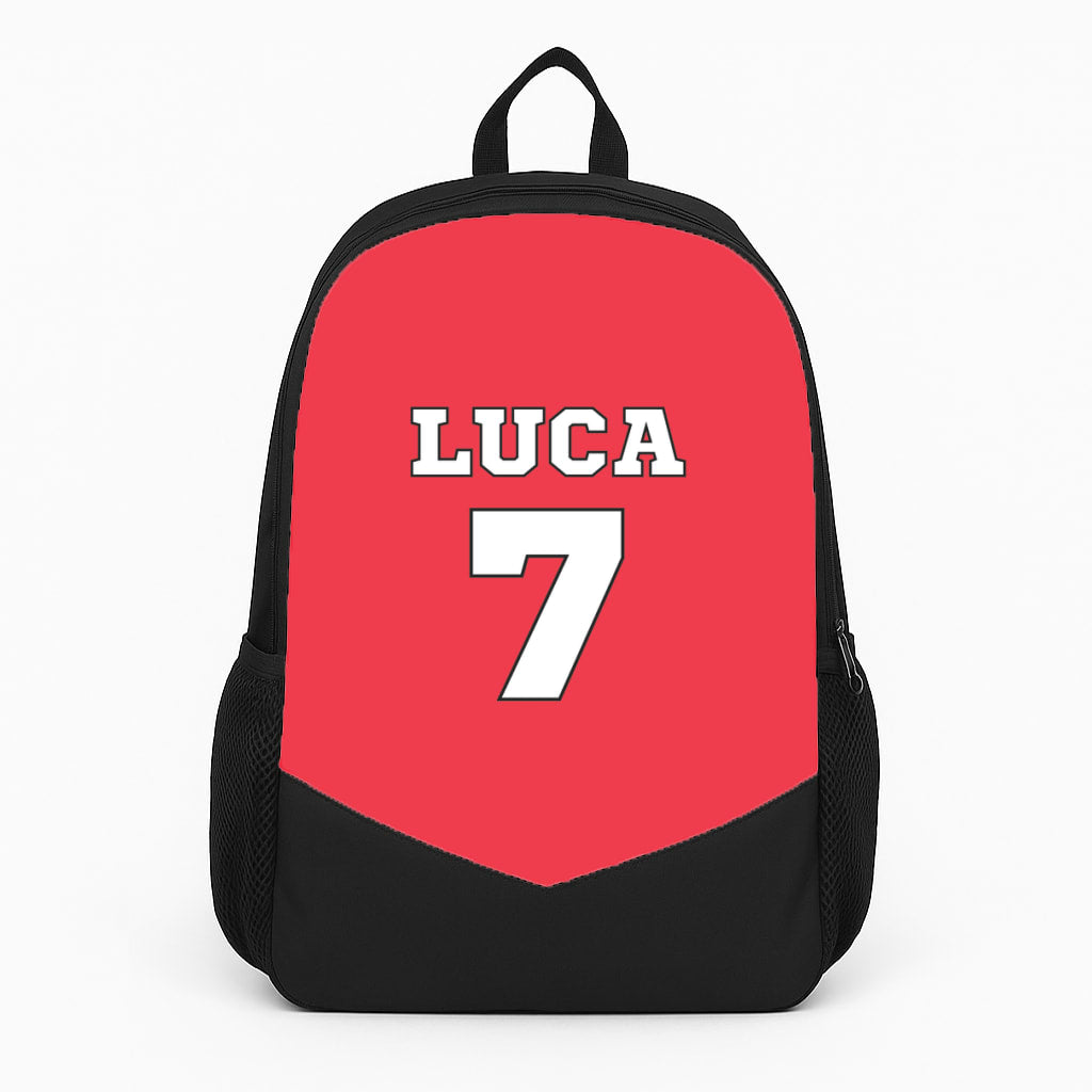 Red - Personalised Football   Backpack