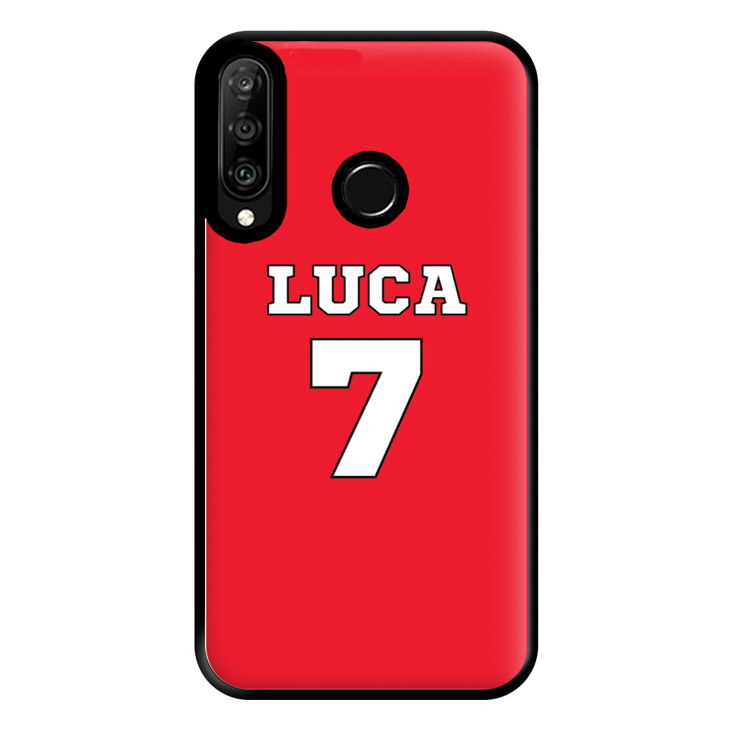 Red - Personalised Football Phone Case for Huawei P30 Lite