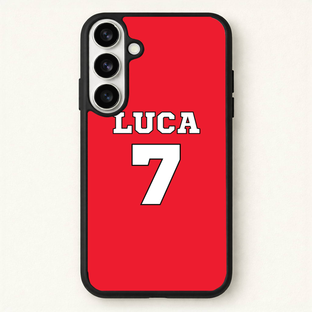 Red - Personalised Football Phone Case for Galaxy S26