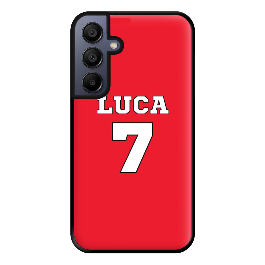 Red - Personalised Football Phone Case for Galaxy A15