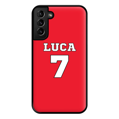 Red - Personalised Football Phone Case for Galaxy S21 Plus