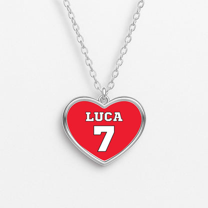 Red - Personalised Football Necklace