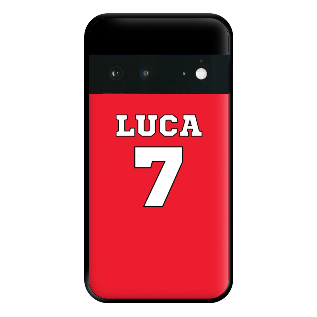 Red - Personalised Football Phone Case for Google Pixel 6a