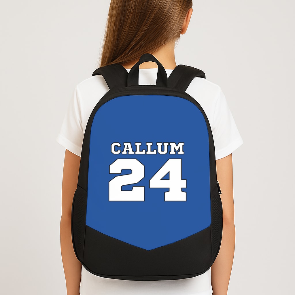 Dark Blue - Personalised Football Large School Bag