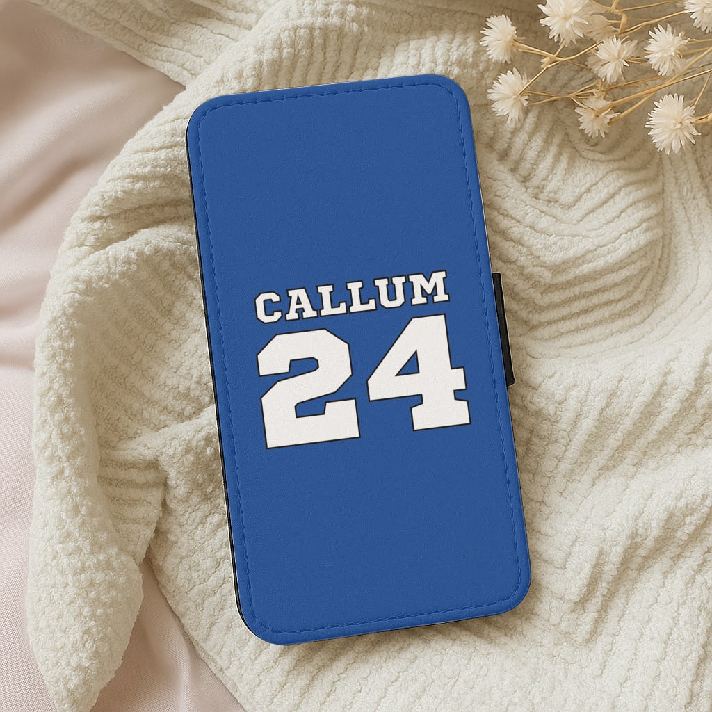 Dark Blue - Personalised Football Wallet Phone Case