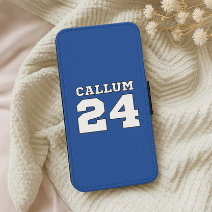 Dark Blue - Personalised Football Wallet Phone Case