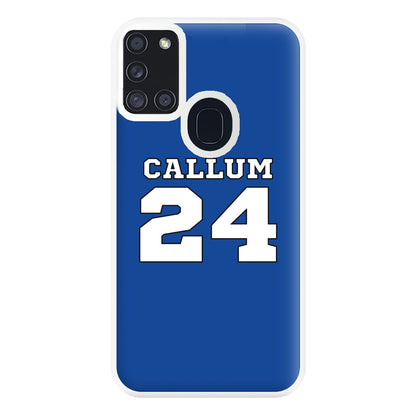 Dark Blue - Personalised Football Phone Case for Galaxy A21s