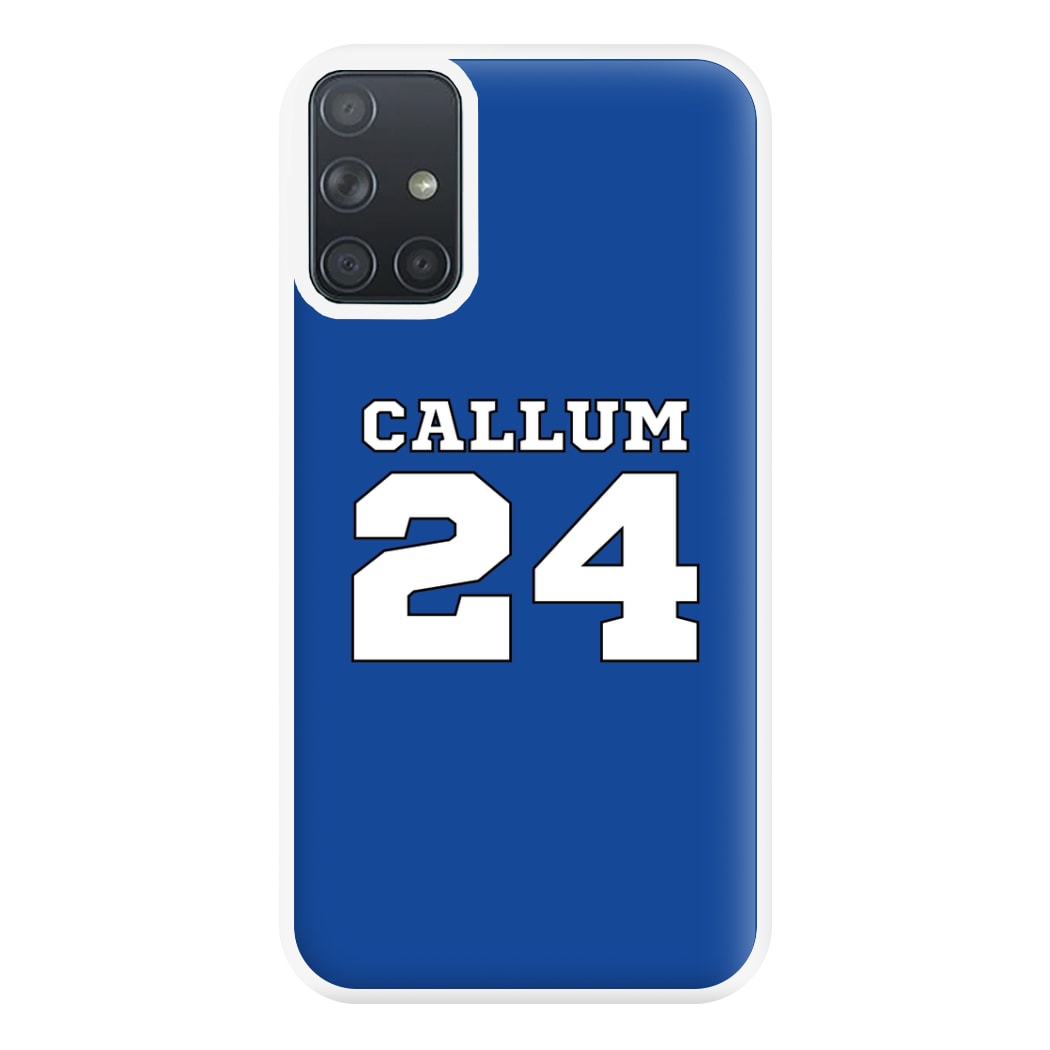 Dark Blue - Personalised Football Phone Case for Galaxy A71