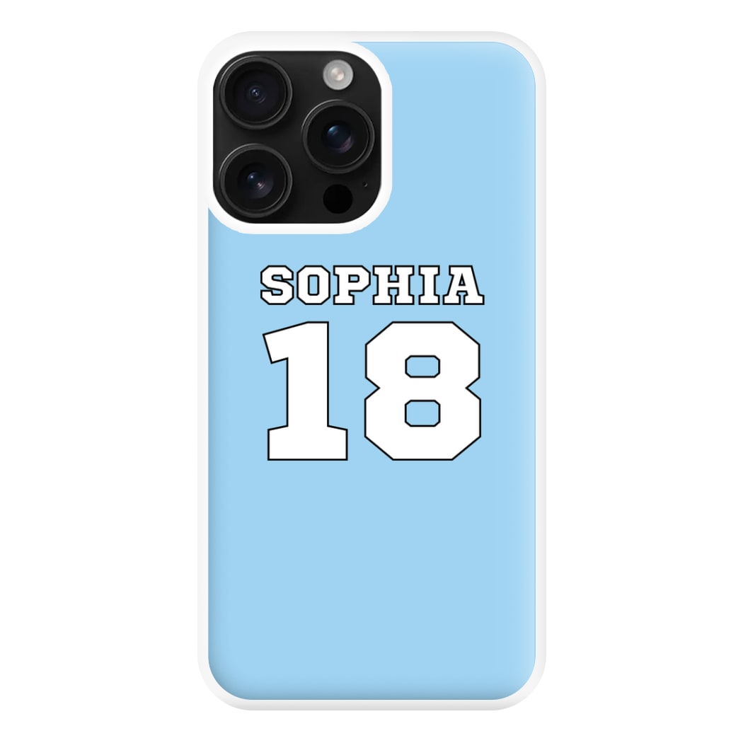 Light Blue - Personalised Football Phone Case