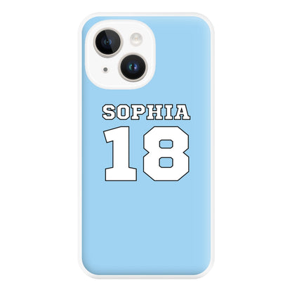 Light Blue - Personalised Football Phone Case for iPhone 14 Plus