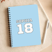 Light Blue - Personalised Football Notebook 3