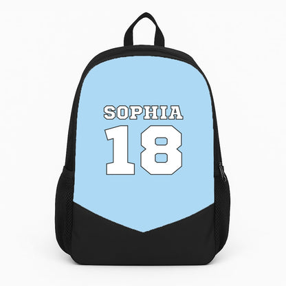 Light Blue - Personalised Football Large Backpack