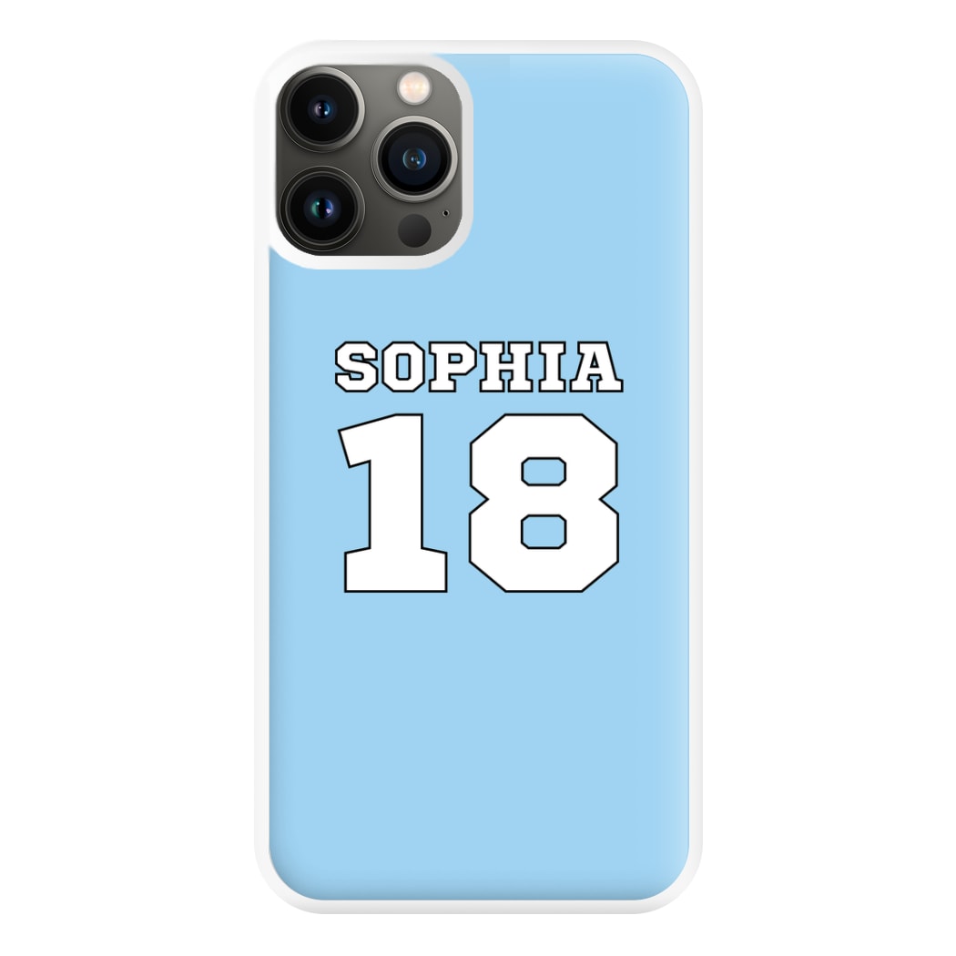 Light Blue - Personalised Football Phone Case for iPhone 13 Pro Max