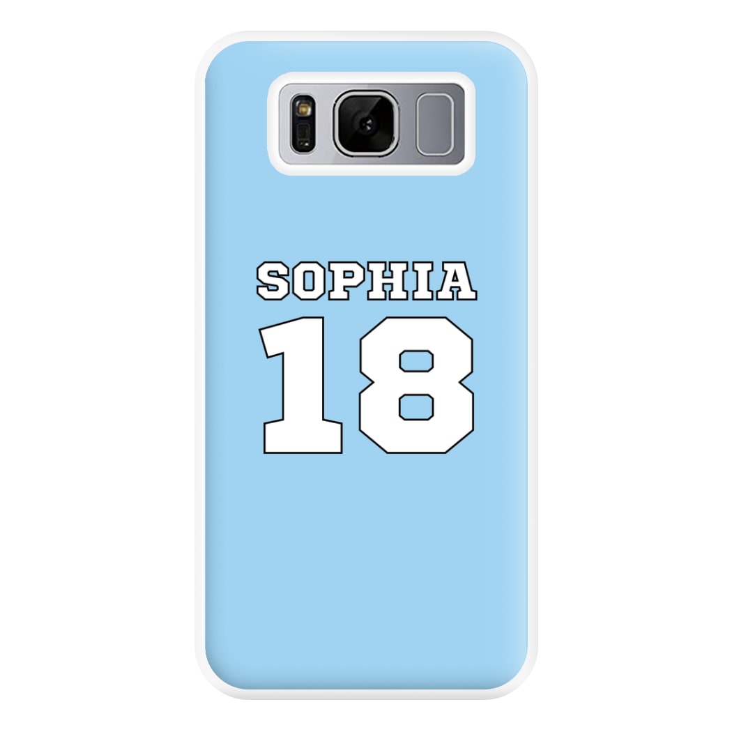 Light Blue - Personalised Football Phone Case for Galaxy S8 Plus