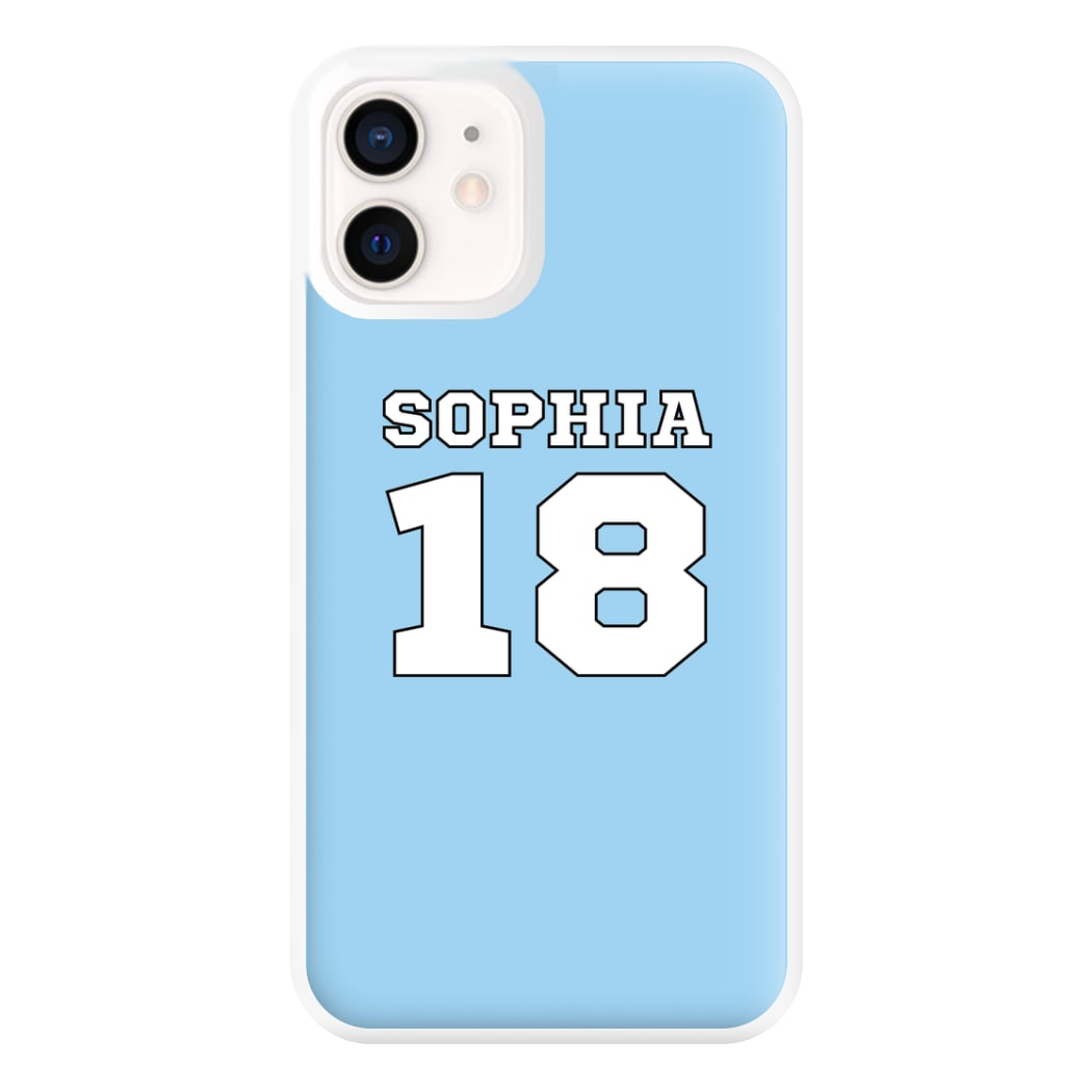 Light Blue - Personalised Football Phone Case for iPhone 12 Mini