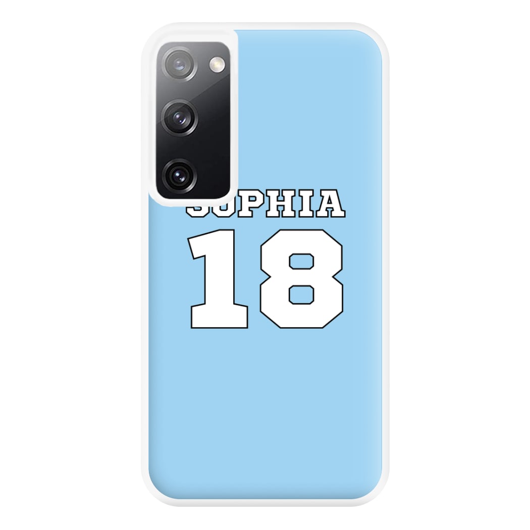 Light Blue - Personalised Football Phone Case for Galaxy S20