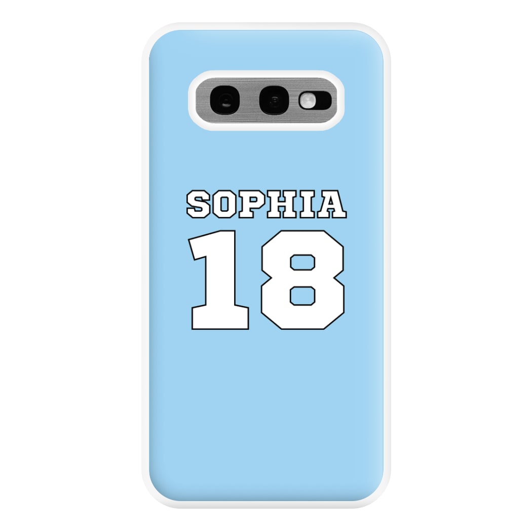 Light Blue - Personalised Football Phone Case for Galaxy S10e