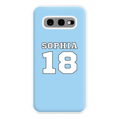 Light Blue - Personalised Football Phone Case for Galaxy S10e