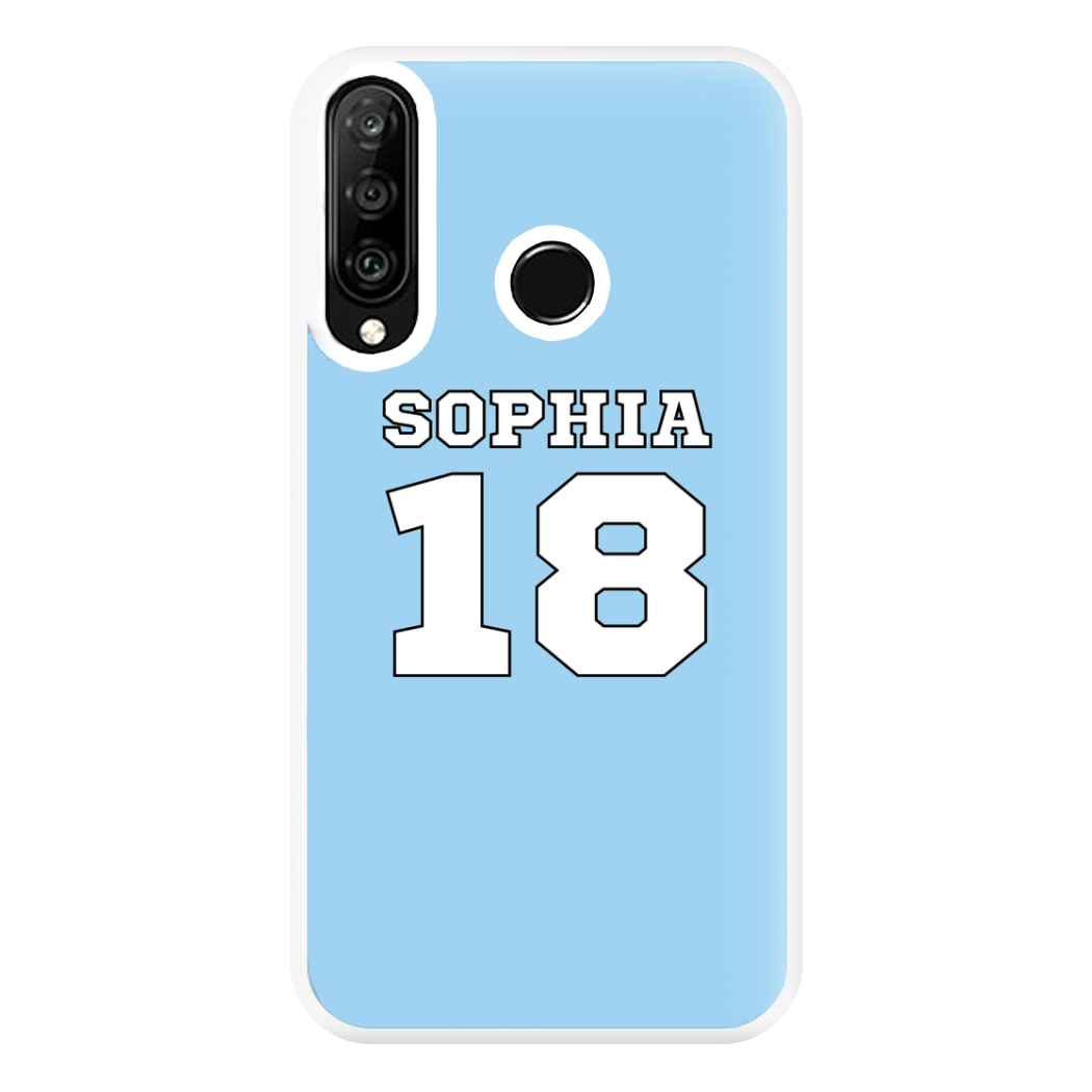 Light Blue - Personalised Football Phone Case for Huawei P30 Lite