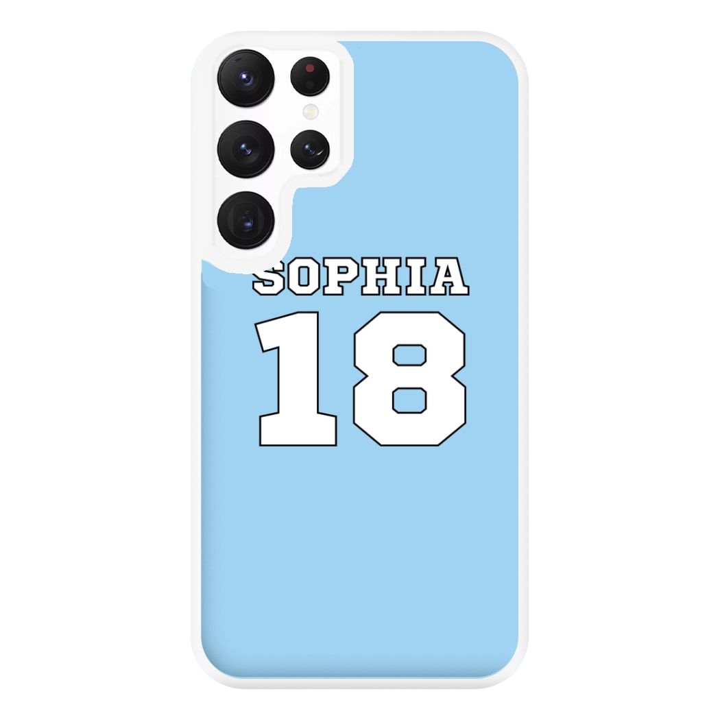 Light Blue - Personalised Football Phone Case for Galaxy S22 Ultra