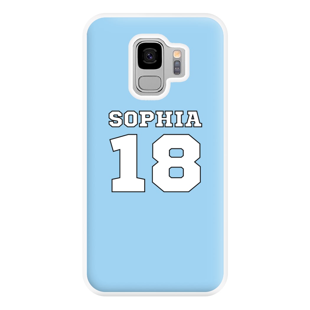 Light Blue - Personalised Football Phone Case for Galaxy S9 Plus