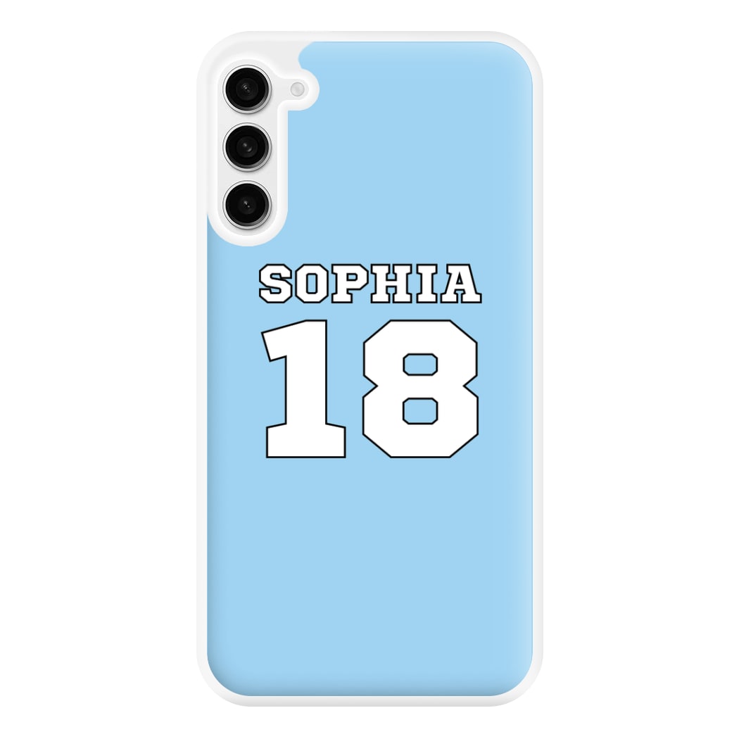 Light Blue - Personalised Football Phone Case for Galaxy S23FE