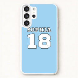 Light Blue - Personalised Football Phone Case for Galaxy S26 Ultra