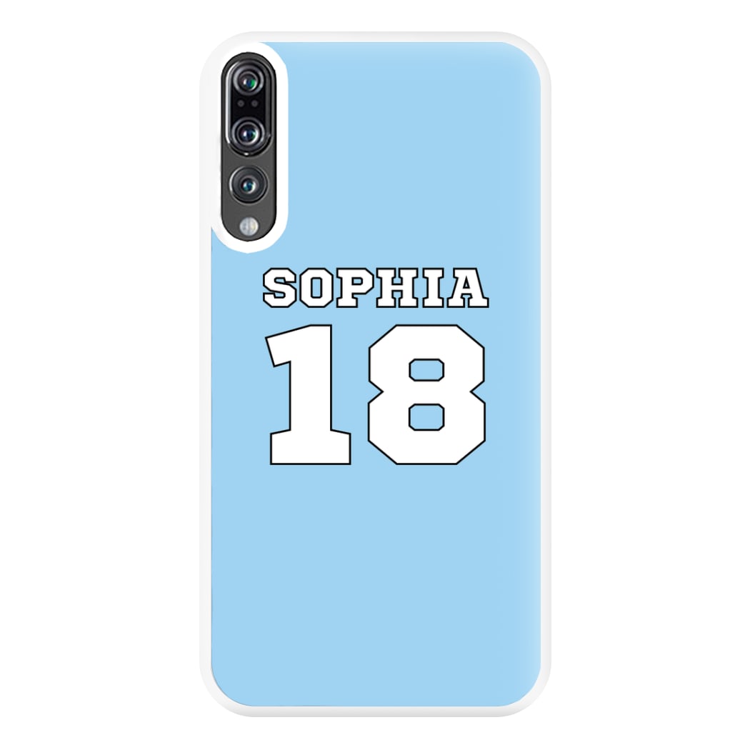 Light Blue - Personalised Football Phone Case for Huawei P20 Pro